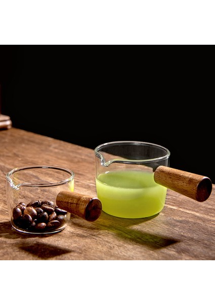 Mini Ahşap Saplı Küçük Süt Fincan Espresso Kahve Çıkarma Bardağı 80ML (Yurt Dışından)