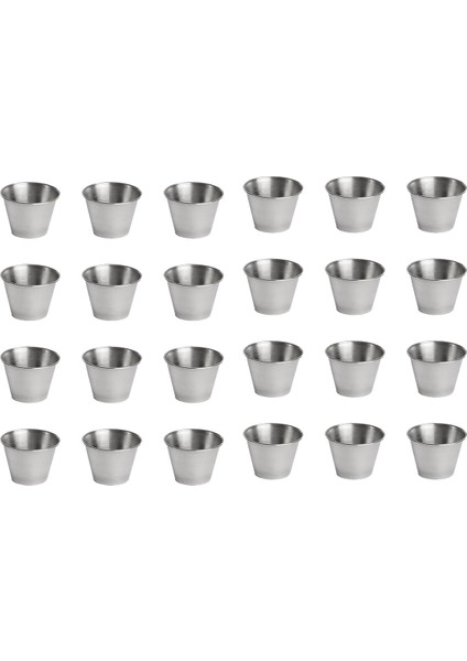 24 Paket Paslanmaz Çelik Çeşni Sos Bardakları, Ticari Sınıf Daldırma Sos Bardakları, Ramekin Çeşni Bardakları Porsiyon Bardakları (Yurt Dışından)