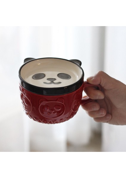 Japon Sevimli Kupa Yaratıcı Seramik Shiba Inu Panda Kahve Fincanı (Kırmızı) (Yurt Dışından) modelleri
