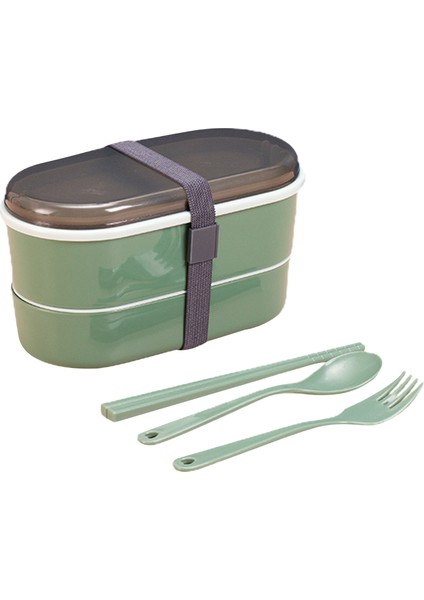 Öğle Yemeği Kabı Çift Katmanlı Taşınabilir Yapışmaz Bento Yemek Öğle Yemeği Kutusu (Yurt Dışından)