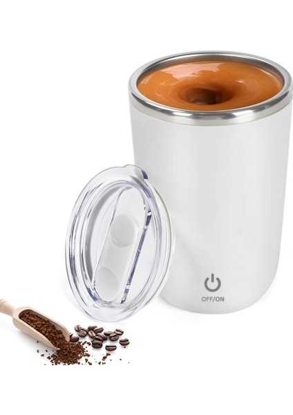 Le 350 ml Taşınabilir Seyahat Kahve Fincanı 304 Paslanmaz Çelik Elektrikli Karıştırma Kupa Kahve Tozu Süt Çay (Yurt Dışından)