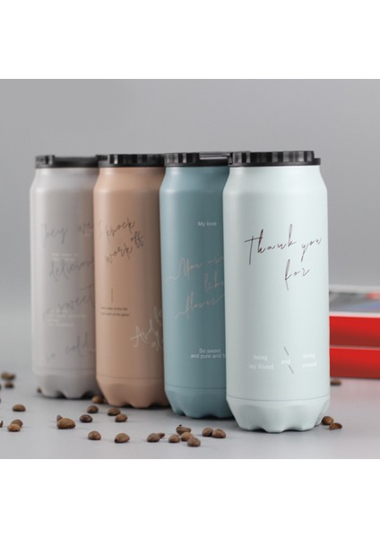 500 ml Kola Kahve Termos Paslanmaz Çelik 304 Içecek Su Şişesi Bardak Spor Kupası-Yeşil (Yurt Dışından)