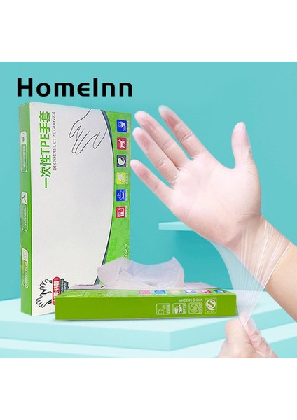 Homeınn Plastic Groves Şeffaf Günlük Kullanım Gıda Işleme Tek Kullanımlık Plastik Eldivenler (Yurt Dışından)