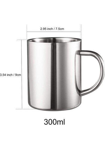 10OZ/300ML Çift Duvarlı Kahve Kupaları Paslanmaz Çelik Çay Bardak Çocuk Kamp Kupaları, 2'li Set (Yurt Dışından) fiyatları