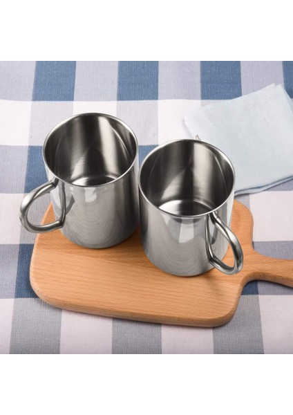 10OZ/300ML Çift Duvarlı Kahve Kupaları Paslanmaz Çelik Çay Bardak Çocuk Kamp Kupaları, 2'li Set (Yurt Dışından) modelleri