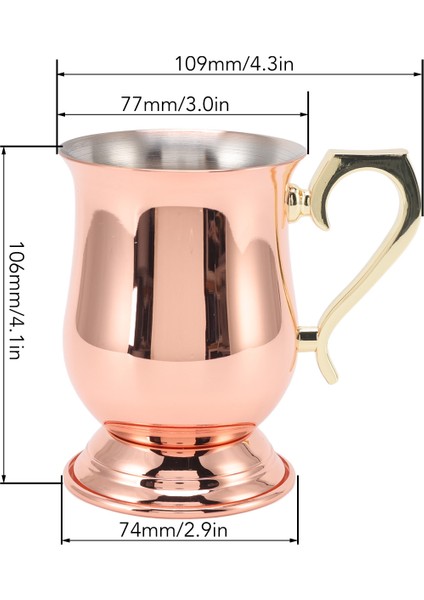 Hao Kan Moskova Kokteyl Katır Kupa Paslanmaz Çelik Buzlu Çay ve Kahve Için Paslanmaz Çok Fonksiyonlu Drinkware (Yurt Dışından)
