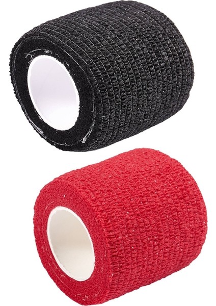 Adet 2 Inç x 5 Metre Kendinden Yapışkanlı Yapışkan Ücretsiz Kavrama Konfor Wrap Kapak Dövme Kolu - Siyah ve Kırmızı (Yurt Dışından) modelleri