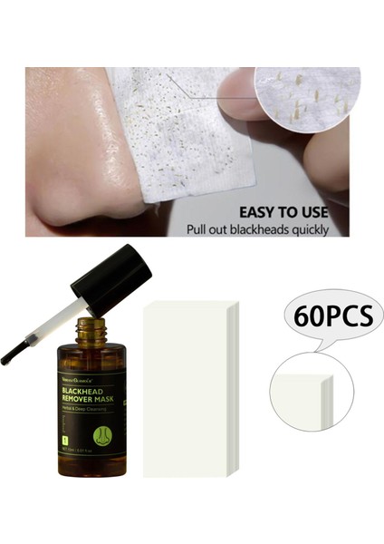 15 ml Siyah Nokta Temizleme Maskesi Soyulabilir Nemlendirici Burun Alın Akne Serumu 60 Adet Çıkartmalar Arındırıcı Akne Gözenek Küçültme (Yurt Dışından) indirimleri