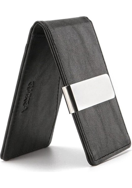 Cuıkca Erkek Cüzdan Para Klipsli Ön Cep Cüzdan Ince Bifold Cüzdan Metal Kart Durumda Klip Erkekler (Yurt Dışından)