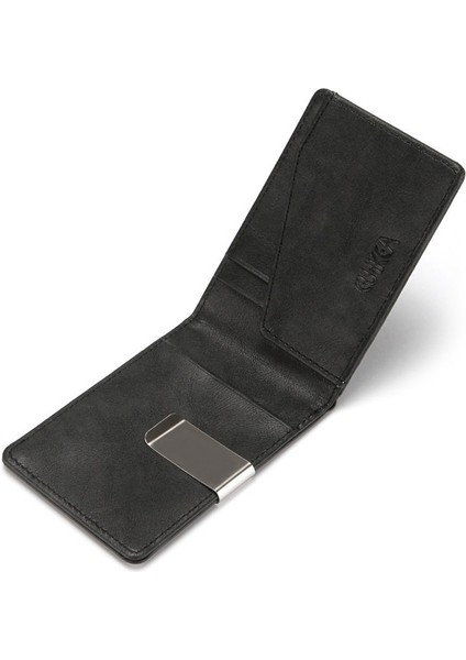 Cuıkca Erkek Cüzdan Para Klipsli Ön Cep Cüzdan Ince Bifold Cüzdan Metal Kart Durumda Klip Erkekler (Yurt Dışından) modelleri