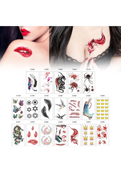 Su Geçirmez Geçici Dövme Çıkartmaları Dövmeler Vücut Çıkartmaları 105X60 (Yurt Dışından) fırsatları