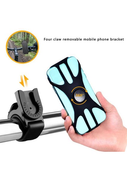 IPhone Bisiklet Gidon Standı Için 360 Derece Çıkarılabilir Bisiklet Telefon Tutucu (Yurt Dışından)