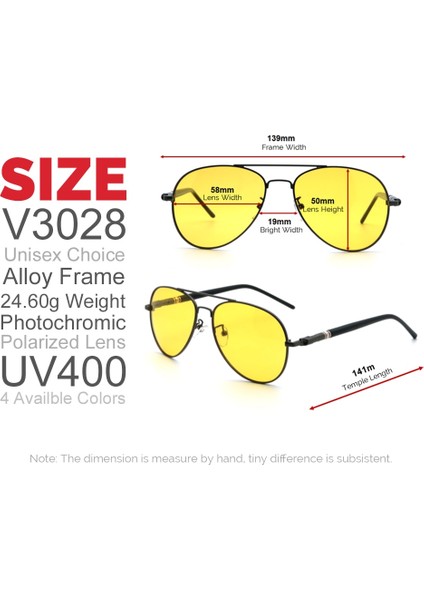 Vıvıbee Renk Değişimi Güneş Gözlüğü Erkek Pilot Sürüş Fotokromik Sarı Polarize Kadın Güneş Gözlüğü Havacılık Gündüz ve Gece Görüş (Yurt Dışından) fiyatları