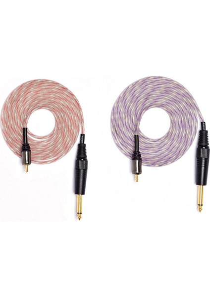 2x Silikon Rca Kablosu 2 M Yumuşak Dövme Kablosu Dövme Klip Kablosu Dövme Makinesi Için, Dövme Klipsi Kablosu Kablosu 3 ve 2 (Yurt Dışından)