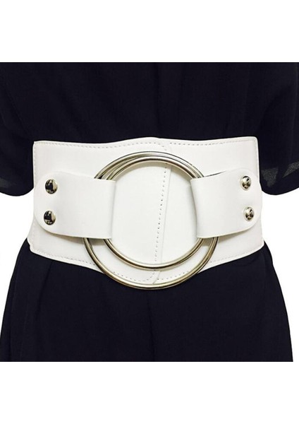 Bayan Retro Geniş Bel Kemerleri Esnek Elastik Korse Kemer Içi Boş Metal Büyük O-Ring Kadın Kemeri Elbise Ceket (Yurt Dışından) fiyatları