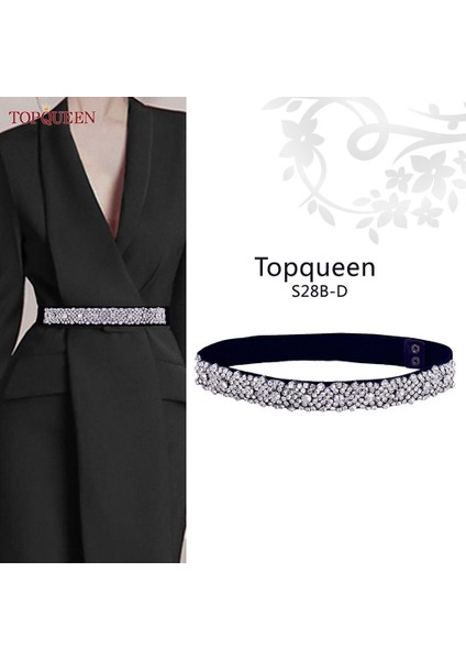 Topqueen S28B-D Elbise Palto Giyim Aksesuarları Siyah Elastik Kemer ile Kadınlar Için Lüks Inciler Parti Akşam Etekler (Yurt Dışından) fiyatları