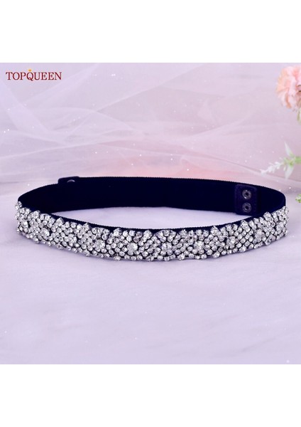Topqueen S28B-D Elbise Palto Giyim Aksesuarları Siyah Elastik Kemer ile Kadınlar Için Lüks Inciler Parti Akşam Etekler (Yurt Dışından) modelleri