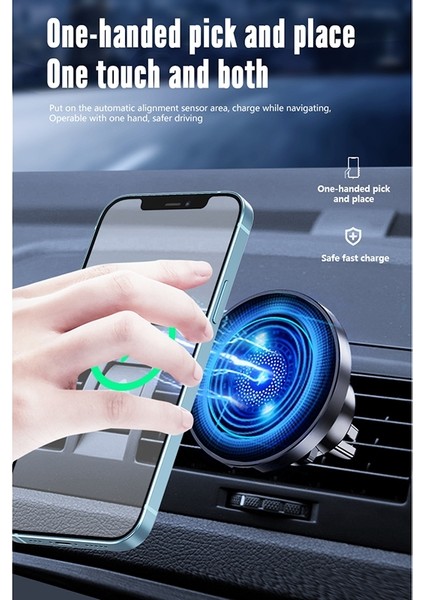 R-Just CZ04 15W Dönebilen Manyetik Araç Kablosuz Şarj Cihazı Telefon Tutucu iPhone 12/13 Serisi Için (Yurt Dışından) indirimleri