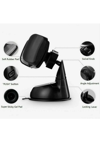 [yeni Ürün] 360 Derece Rotasyon Araba Evrensel Telefon Tutucu Pano Vantuzlu Kaide Ön Cam Cep Telefonu Standı Braketi Araba (Yurt Dışından) indirimleri