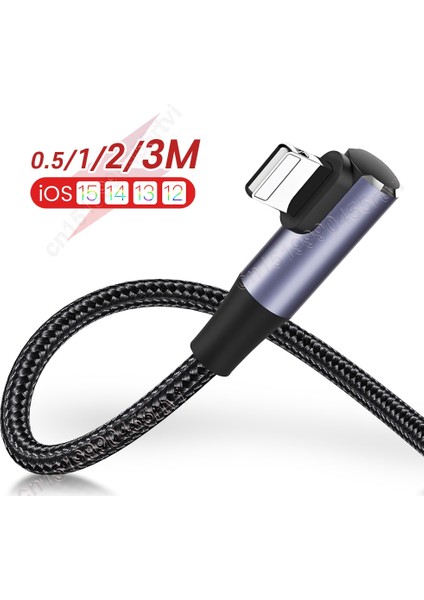 Dirsek USB Şarj Kablosu iPhone 14 13 12 11 Pro Max Xs 6s 7 8 Artı Kökenli Cep Telefonu Şarj Kablosu Veri Şarj Cihazı Tel 2/3m (Yurt Dışından)