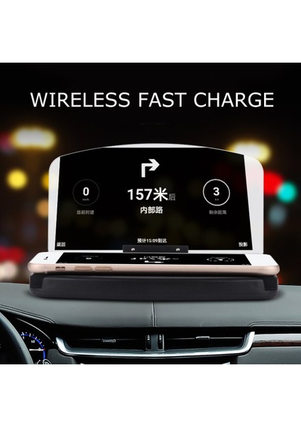 Adet Telefon Braketi Hud Araba Ulus Projektör Head-Up Ekranı Qı Kablosuz Şarj Cihazı Araç Içi Telefon Tutucu (Yurt Dışından) indirimleri