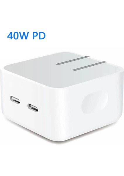 USB C Duvar Şarj Cihazı 40W Çift 20W Süper Hızlı Şarj Cihazı, Pd3.0 2 Bağlantı Noktalı Hızlı Şarj Bloğu Güç Adaptörü iPhone 13 Xiaomi 12 Için (Yurt Dışından)