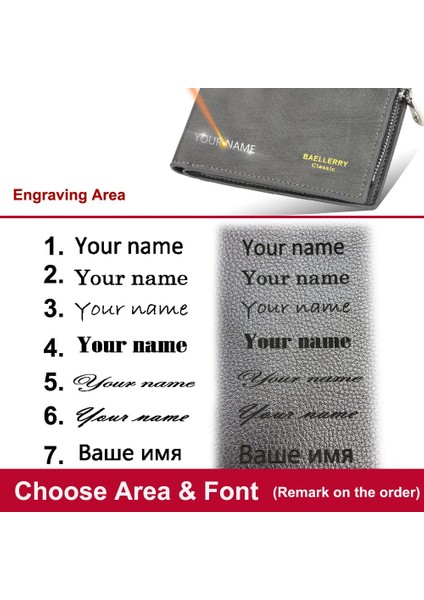 Baellerry Erkek Cüzdan Adı Kazıma Para Cebi Kısa Tasarım Erkek Çanta Katı Kart Tutucu Yüksek Kaliteli Erkek Çanta (Yurt Dışından) fiyatları