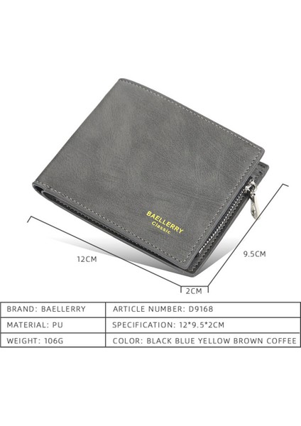 Baellerry Erkek Cüzdan Adı Kazıma Para Cebi Kısa Tasarım Erkek Çanta Katı Kart Tutucu Yüksek Kaliteli Erkek Çanta (Yurt Dışından) modelleri
