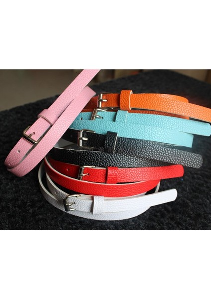 Kleurrijke Vrouwen Riem Pu Sahte Leer Vrouwelijke Riemen Zwart Wit Rood Blauw Groen Oranje Geel Roze Bruin Dames Groothandel Riem Grubu (Yurt Dışından)