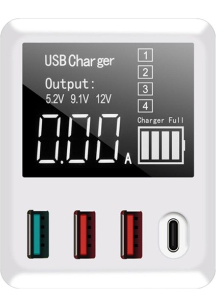Tip C Qc3.0 USB 4 Bağlantı Noktalı Duvar Şarj Istasyonu iPhone 30/40W Hızlı Şarj Cep Telefonu Adaptörü (Yurt Dışından)
