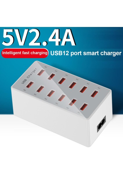 USB Şarj Aleti 12 Port Hub Evrensel Duvar Masaüstü Cep Telefonu Adaptörü Için Hızlı Şarj Istasyonu Dock (Yurt Dışından)