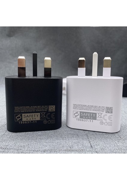 Orijinal Samsung A33 A53 A73 A52 A32 A72 S20 S21 Fe A80 A90 S9 Süper Hızlı Şarj Cihazı 25W Ingiltere Güç Adaptörü EP-TA800 USB C Tipi Kablo (Yurt Dışından) modelleri