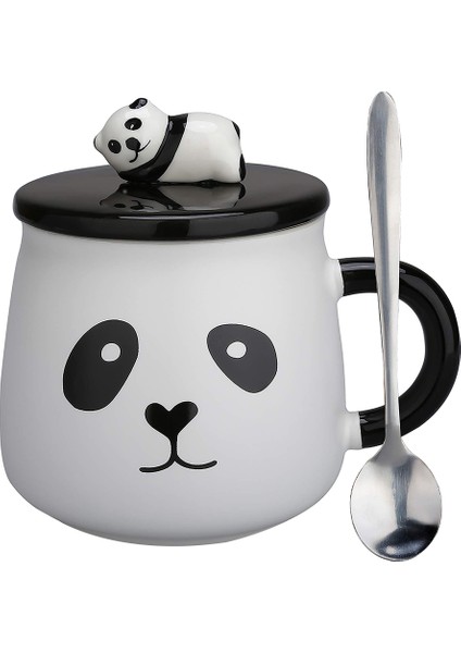 Panda Seramik Kapaklı Bardak Öğrenci Su Bardağı Sevgililer Günü Hediyesi A (Yurt Dışından) fiyatları