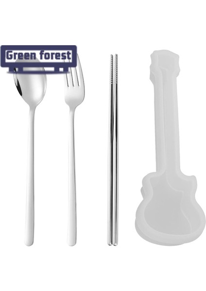Yeşil Orman Taşınabilir Çatal Bıçak Kaşık Seti Rahat Kavrama Aşınmaya Dayanıklı Piknik Kaşık Çatal Çubuklarını Seti (Yurt Dışından)