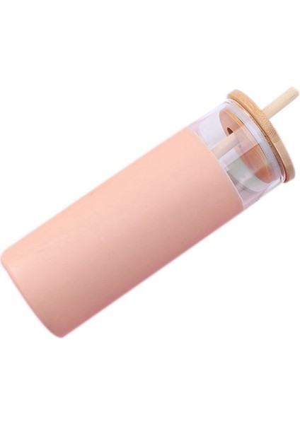 500ML Cam Tumbler Cam Su Şişesi Saman Silikon Koruyucu Kılıf Sevimli Su Bardağı Bambu Kapaklı Isıya Dayanıklı Cam (Yurt Dışından) fiyatları