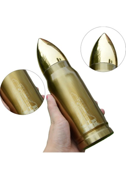 304 Paslanmaz Çelik 500 ml Mermi Tumbler Su Şişesi Vakum Yalıtımlı Bardak (Yurt Dışından) indirimleri