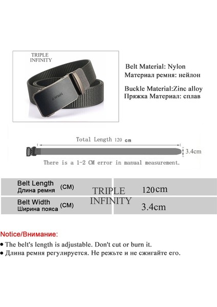 Moda Naylon Kemerler Erkekler Için 3.4 cm Genişlik Metal Otomatik Toka Açık Spor Çok Fonksiyonlu Taktik Tasarımcı Erkek Kemer Kovboy (Yurt Dışından) modelleri