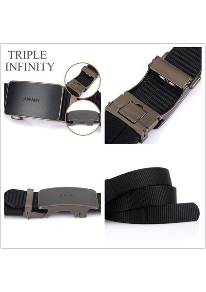 Moda Naylon Kemerler Erkekler Için 3.4 cm Genişlik Metal Otomatik Toka Açık Spor Çok Fonksiyonlu Taktik Tasarımcı Erkek Kemer Kovboy (Yurt Dışından) fırsatları