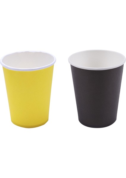 40 Kağıt Bardaklar (9 Oz) - Düz Düz Renkler Doğum Günü Partisi Sofra Takımı Ikram (Siyah ve Sarı) (Yurt Dışından) fiyatları