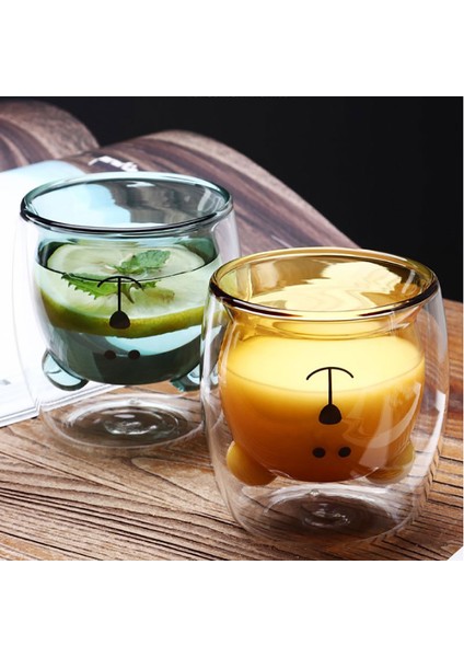 250 ml Yaratıcı Ayı Çift Katmanlı Kahve Kupa Çift Cam Bardak Karton Süt Cam Karşılaşma (Yurt Dışından) modelleri