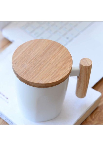 Japonya Tarzı Kısa Seyahat Kahve Kupa Seramik Porselen Süt Kupa Kahve Fincanı Ahşap Saplı Kapaklı Çömlekçilik Su Çay Fincanları Hediye-Siyah (Yurt Dışından) fiyatları