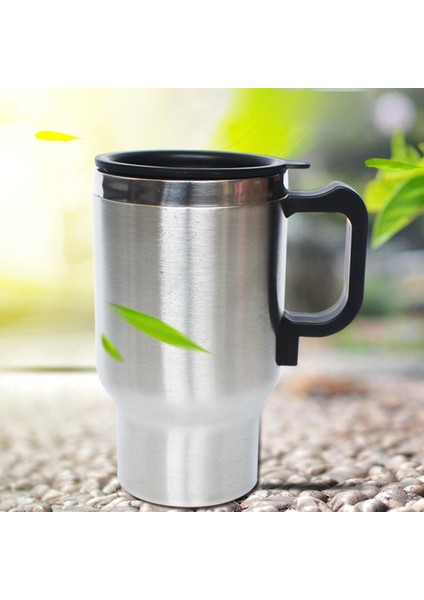 Ma 12 V Çelik Termos Isıtma Fincan Araba Oto Adaptörü Isıtmalı Su Isıtıcısı Seyahat 500 Ml-Gümüş (Yurt Dışından)