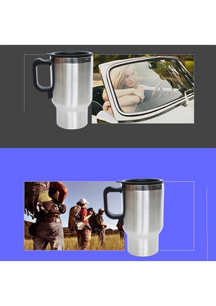 Ma 12 V Çelik Termos Isıtma Fincan Araba Oto Adaptörü Isıtmalı Su Isıtıcısı Seyahat 500 Ml-Gümüş (Yurt Dışından) modelleri