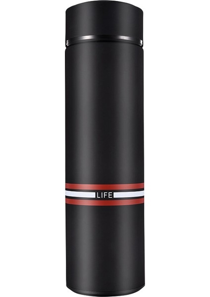 500ML Yalıtım Çay Kahve Kupa Şişe Paslanmaz Çelik Yalıtımlı Içme Termos Termoscup Filtre ile Termal Kupa Siyah (Yurt Dışından)