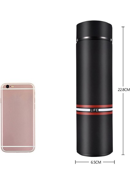 500ML Yalıtım Çay Kahve Kupa Şişe Paslanmaz Çelik Yalıtımlı Içme Termos Termoscup Filtre ile Termal Kupa Siyah (Yurt Dışından)
