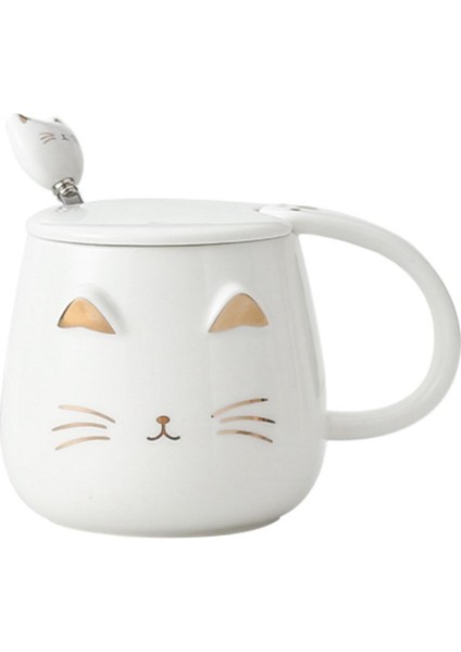Kedi Kupa Sevimli Kitty Kupa Yenilik Kahve Kupa Bardak Paslanmaz Çelik Kaşık ile Kadınlar Için Hediyeler Eşi Anne Arkadaş Öğretmen B (Yurt Dışından)