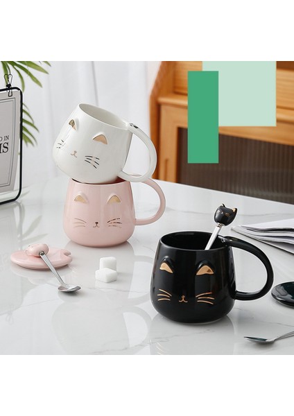 Kedi Kupa Sevimli Kitty Kupa Yenilik Kahve Kupa Bardak Paslanmaz Çelik Kaşık ile Kadınlar Için Hediyeler Eşi Anne Arkadaş Öğretmen B (Yurt Dışından) fiyatları