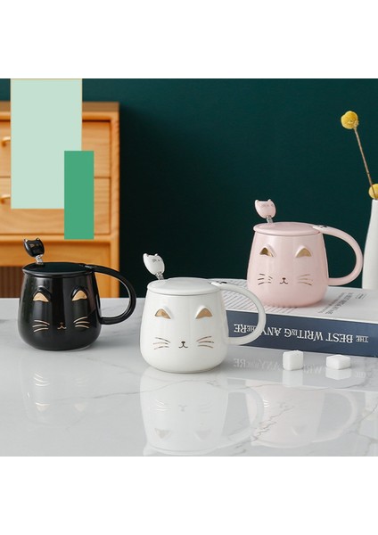 Kedi Kupa Sevimli Kitty Kupa Yenilik Kahve Kupa Bardak Paslanmaz Çelik Kaşık ile Kadınlar Için Hediyeler Eşi Anne Arkadaş Öğretmen B (Yurt Dışından) modelleri