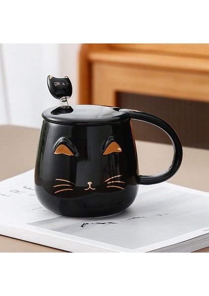 Kedi Kupa Sevimli Kitty Kupa Yenilik Kahve Kupa Bardak Paslanmaz Çelik Kaşık ile Kadınlar Için Hediyeler Eşi Anne Arkadaş Öğretmen B (Yurt Dışından) fırsatları