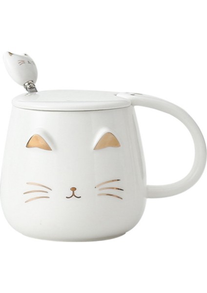 Kedi Kupa Sevimli Kitty Kupa Yenilik Kahve Kupa Bardak Paslanmaz Çelik Kaşık ile Kadınlar Için Hediyeler Eşi Anne Arkadaş Öğretmen B (Yurt Dışından) indirimleri